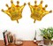 5 PCS Happy Birthday Five-pointed Star Gold Crown 1 Foil Balloons for Birthday Party